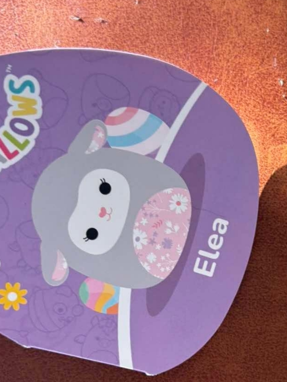 Squishmallows Elea Purple Gray Pink Floral Plush